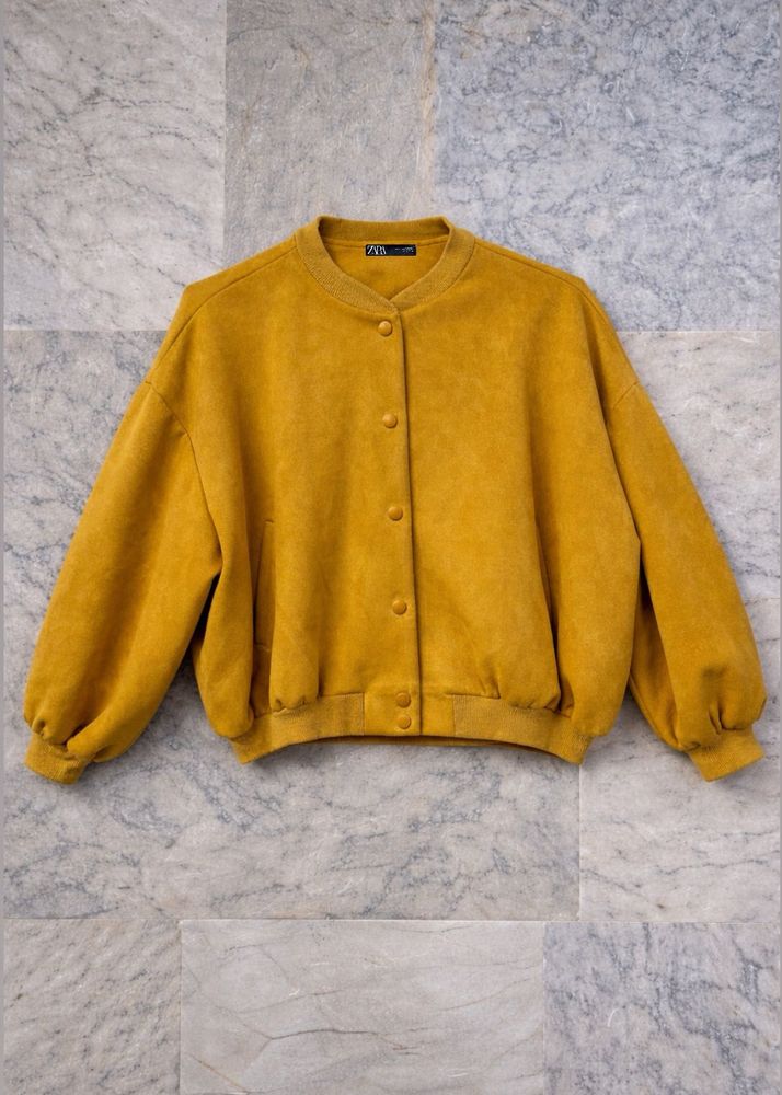 Zara Mustard Bomber Jacket