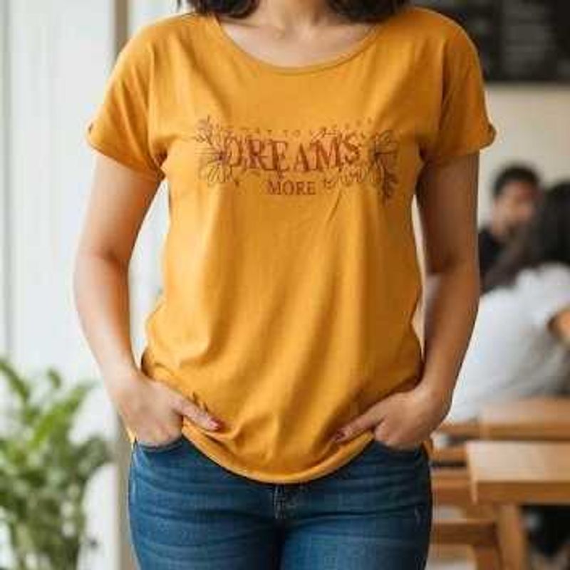 Stylish Mustard Graphic Tee