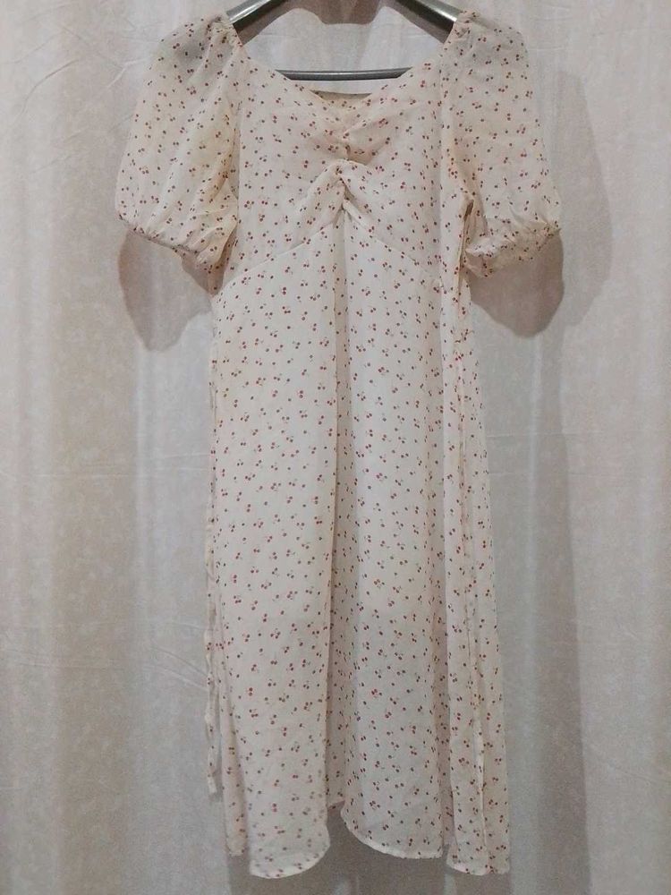 Women Cherry Printed Fit &amp; Flare Midi Dress