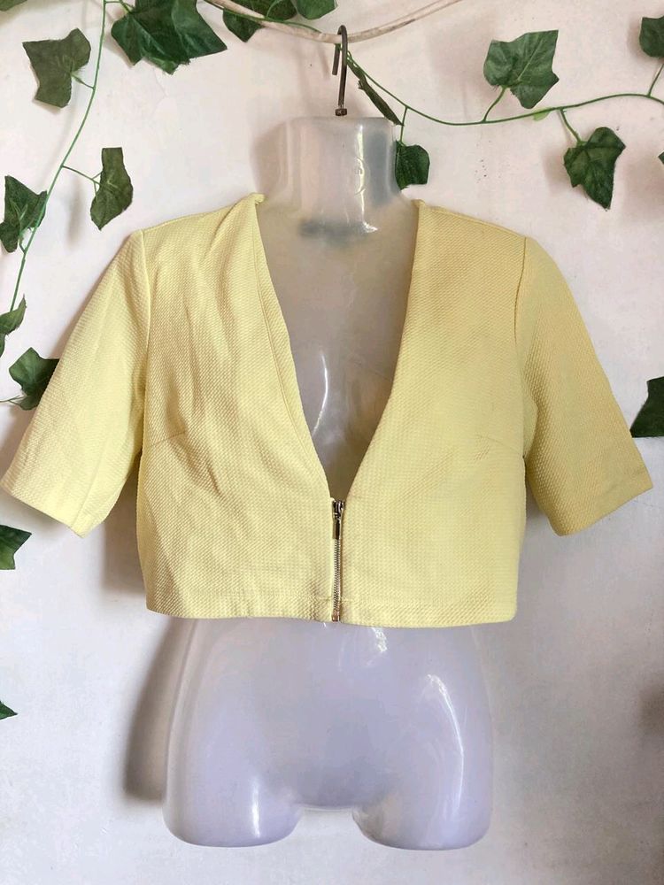 LEMON YELLOW JACKET WITH ZIPPER