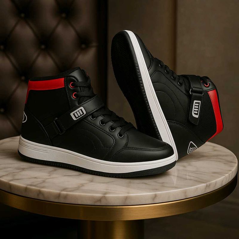 Black &amp; Red High-Top Sneakers