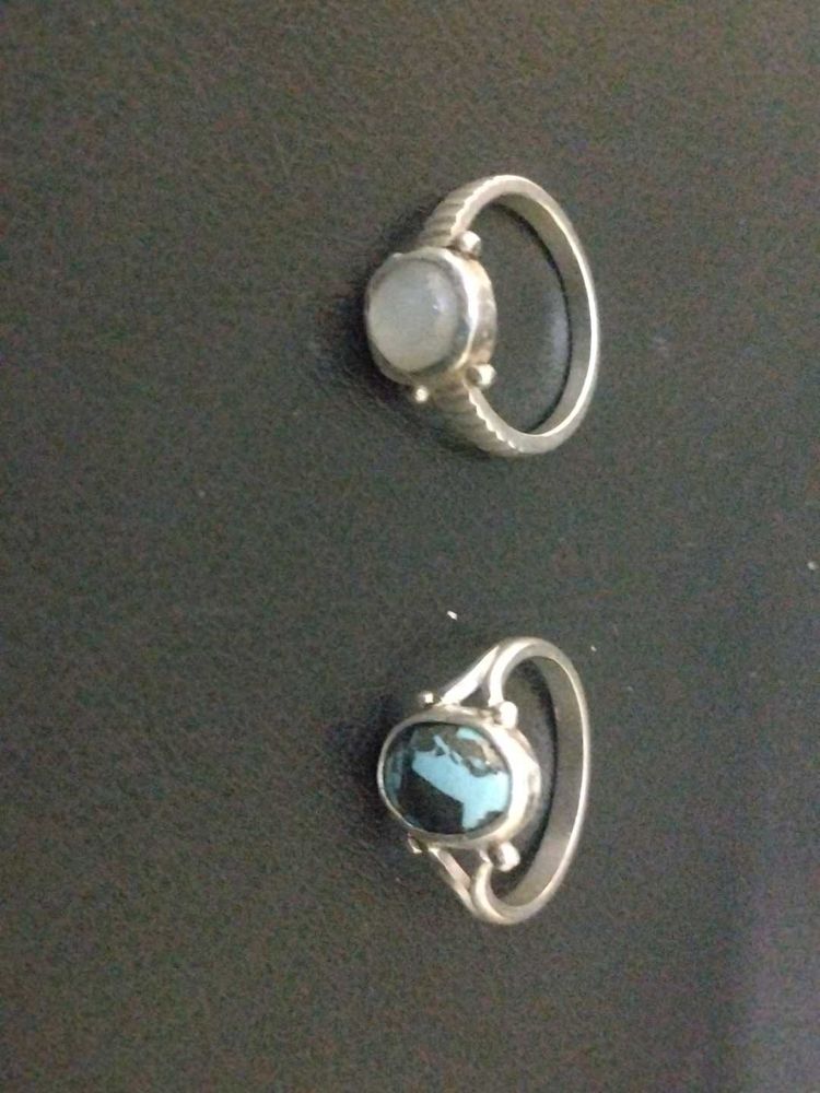 Silver Moonstone+ Firoza Ring
