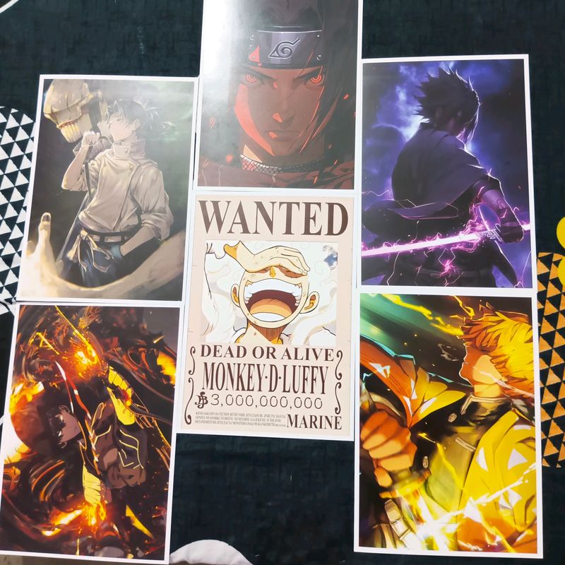 Anime Poster Naruto, One piece, demon slayer, solo