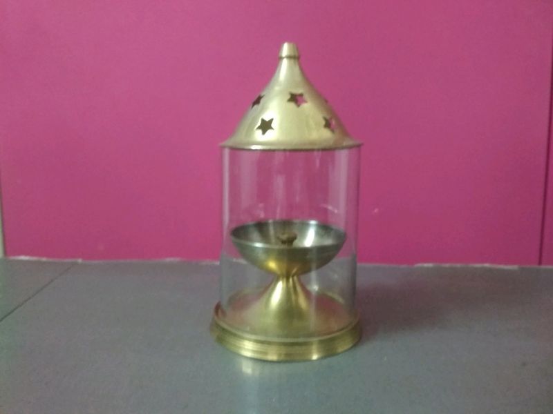 Brass Diya With Glass Shield Used And New Stainless Steel Deep Fryer