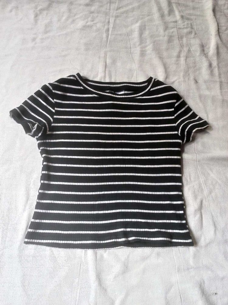 Striped Black Tee