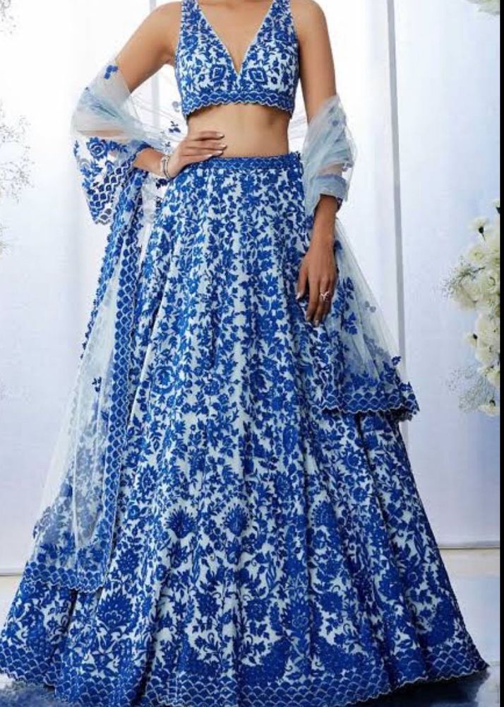 BLUE EMBROIDERED LEHENGA 🦋🌀