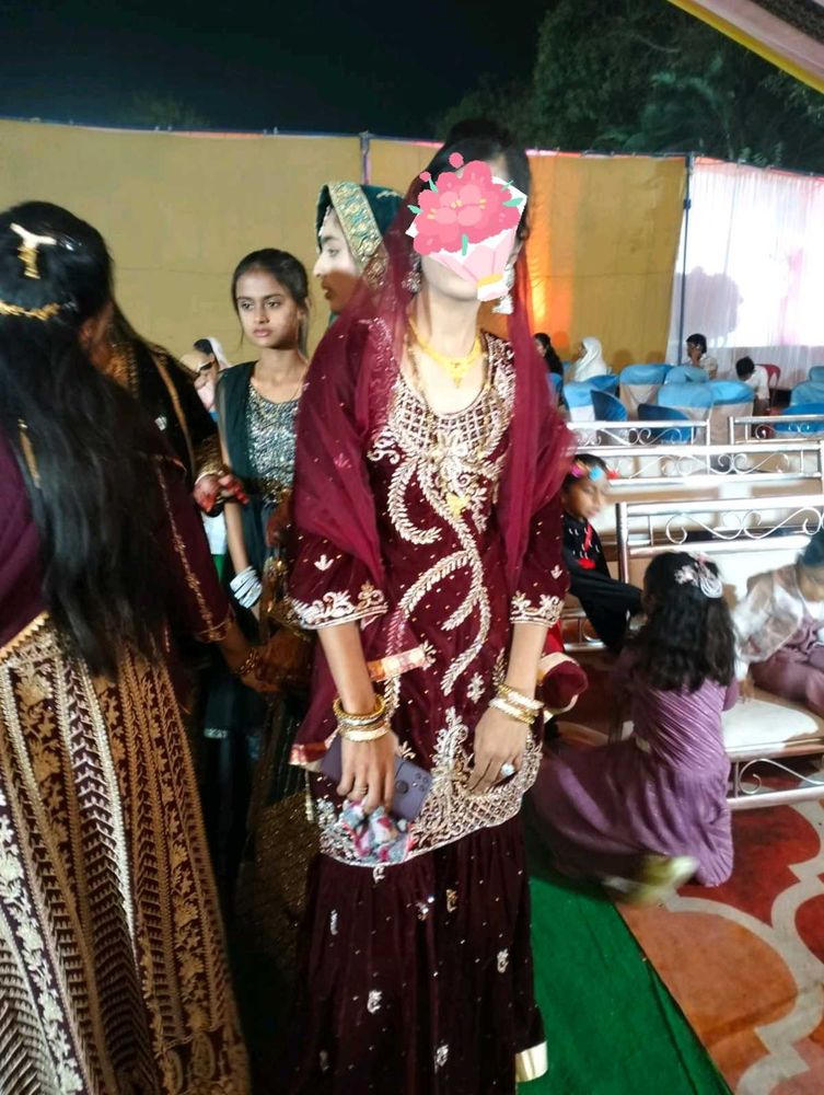 Bridel Gharara Maroon Daimond Set 🌹🔥