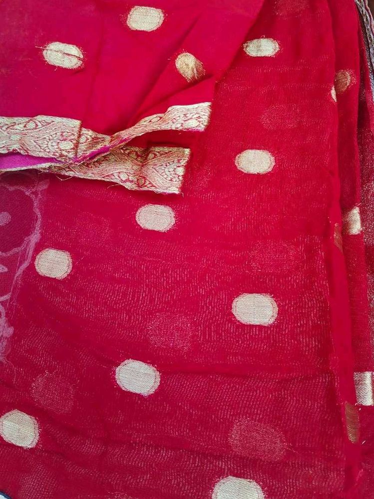 Red Polka Dot Customised Saree