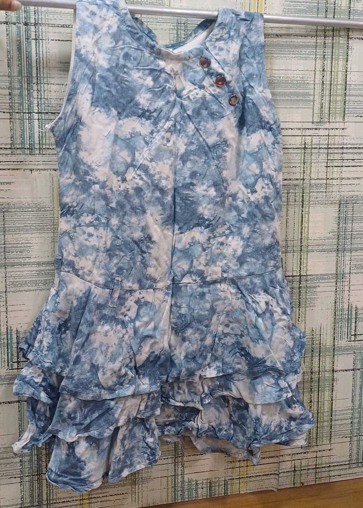 Tie Dye Ruffle Tank Top