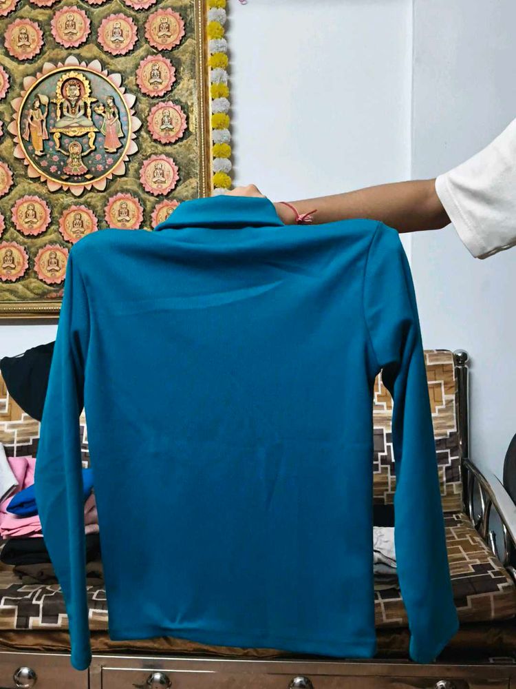 Blue Long Sleeve Top