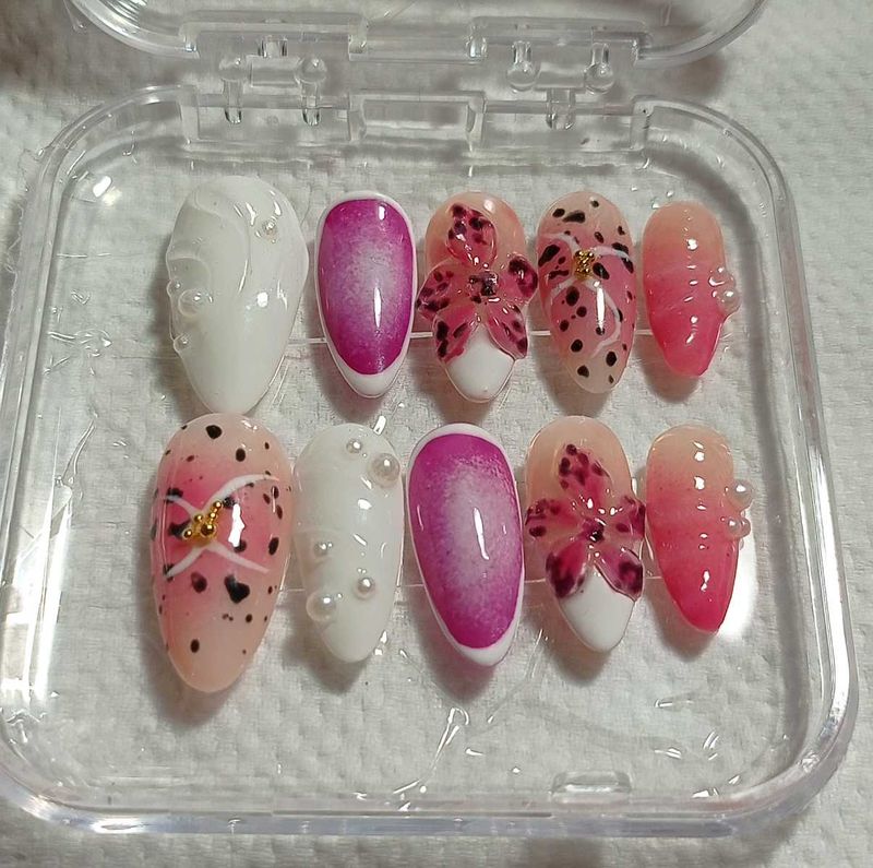 Pearly Peach Press On Nail