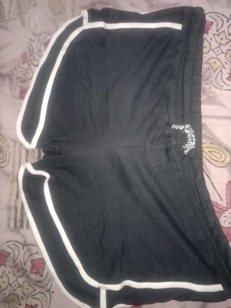 Black &amp; White Trim Athletic Shorts