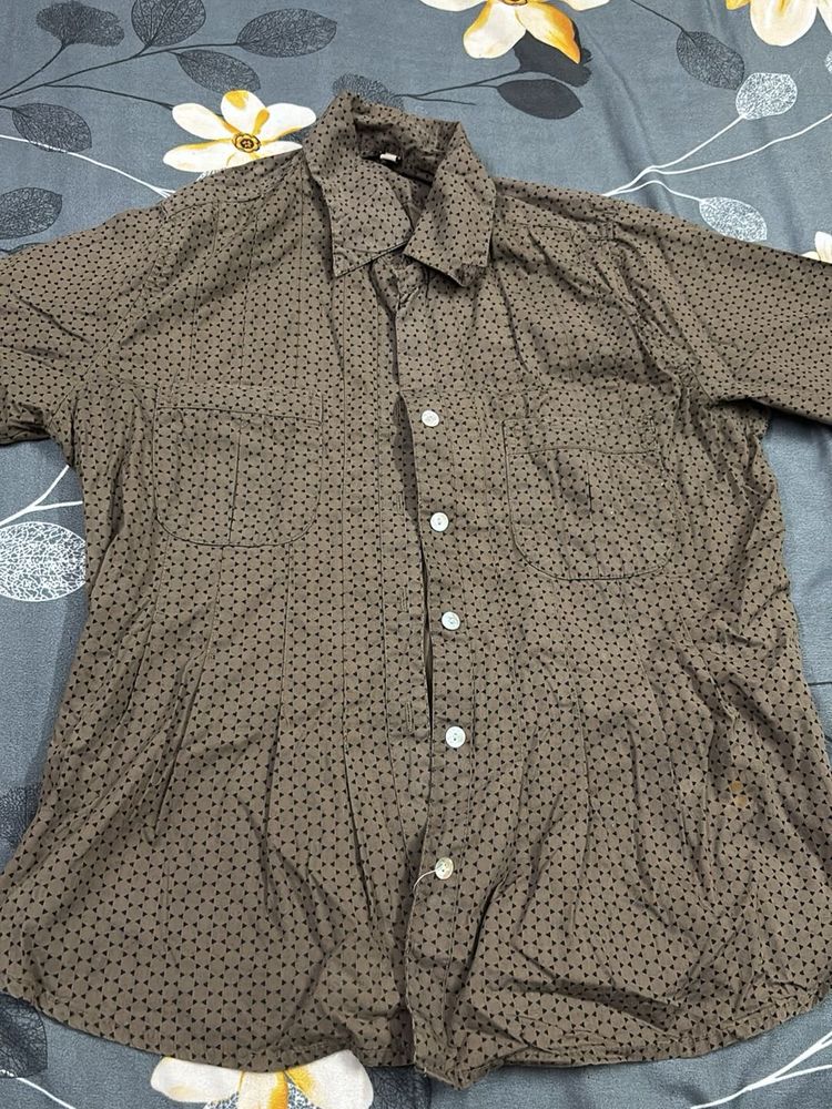 Brown Patterned Shirt