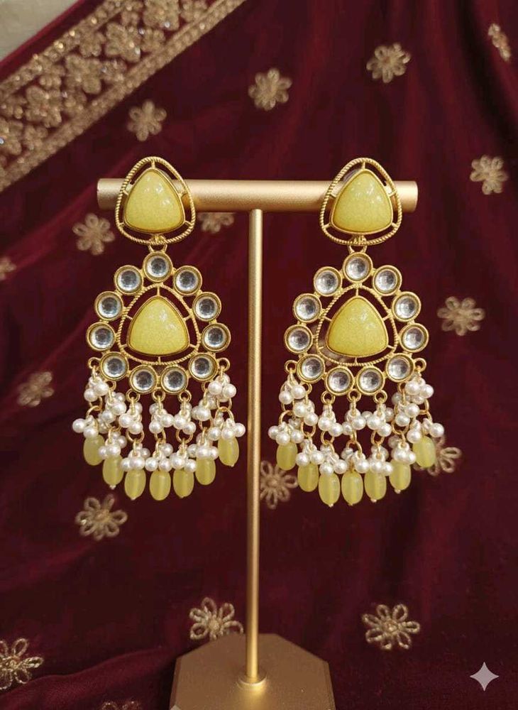 Yellow Dangler Earrings