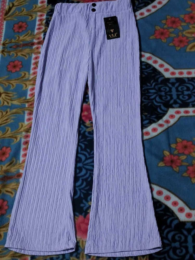 Lavender Textured Flare Pants