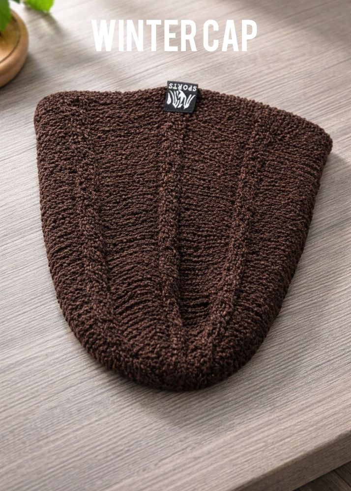 Brown Knitted Winter Cap