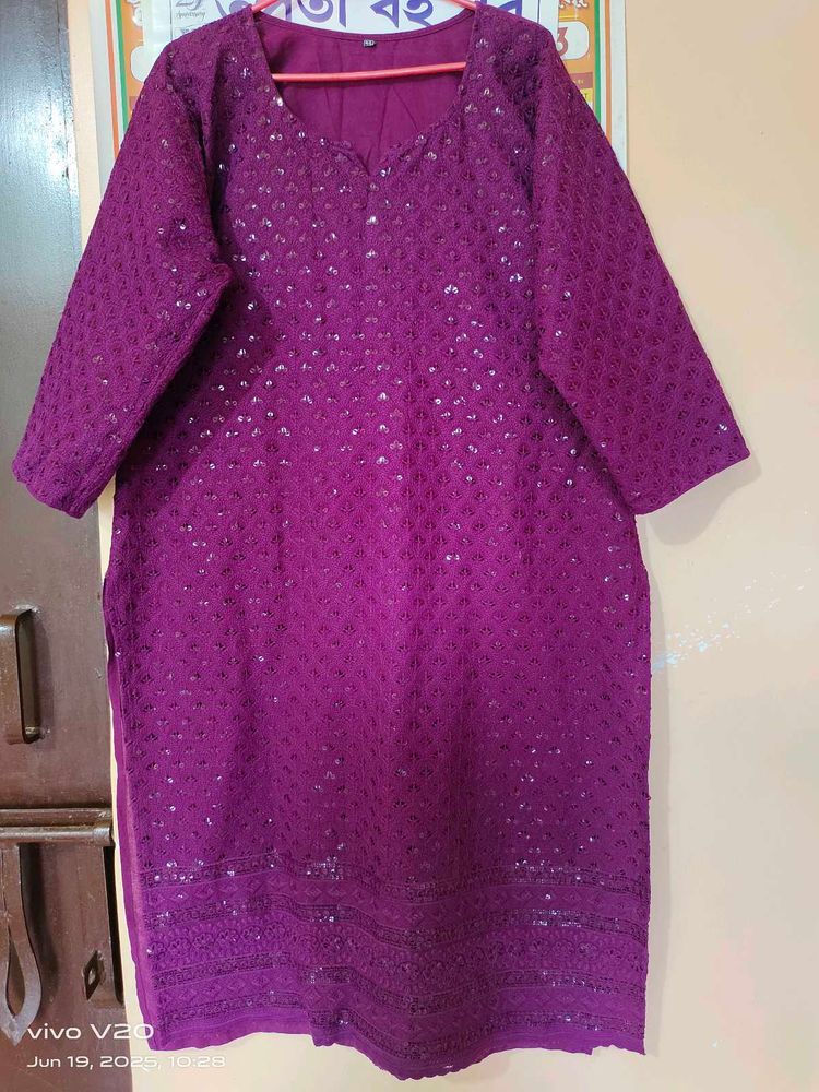 Combo 2 Type Kurti Purpal 💜and Yellow 💛