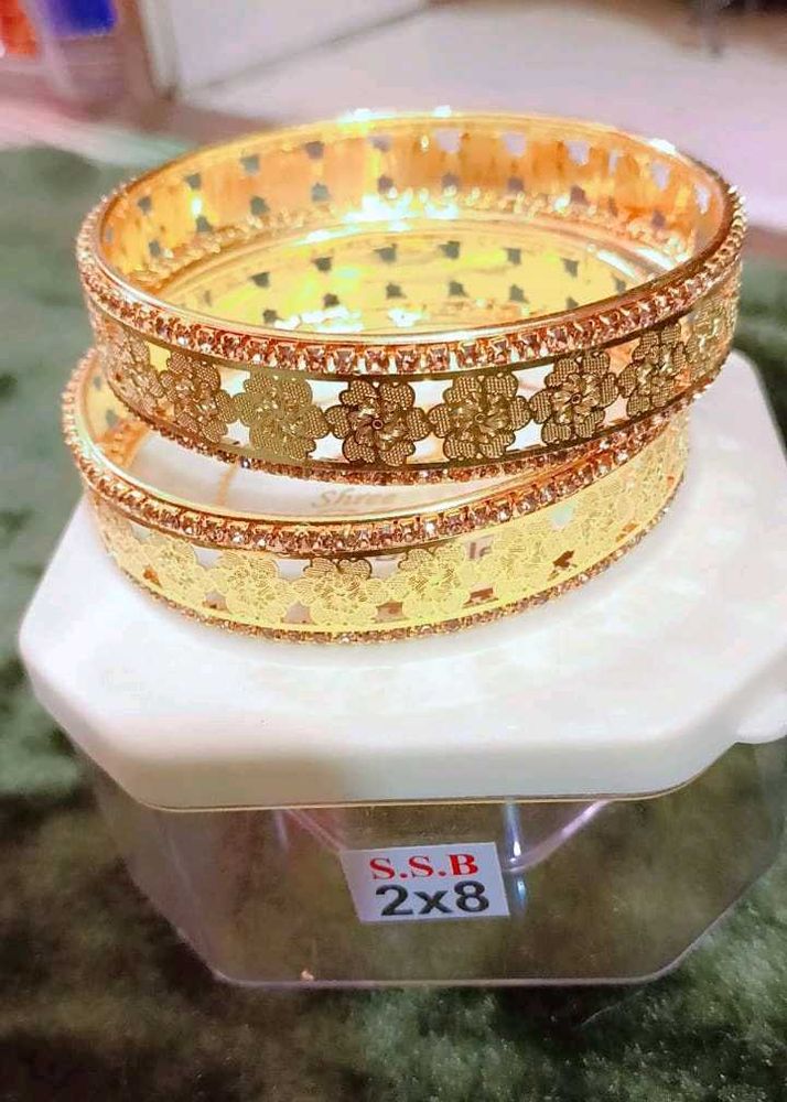 Gold Floral Bangles