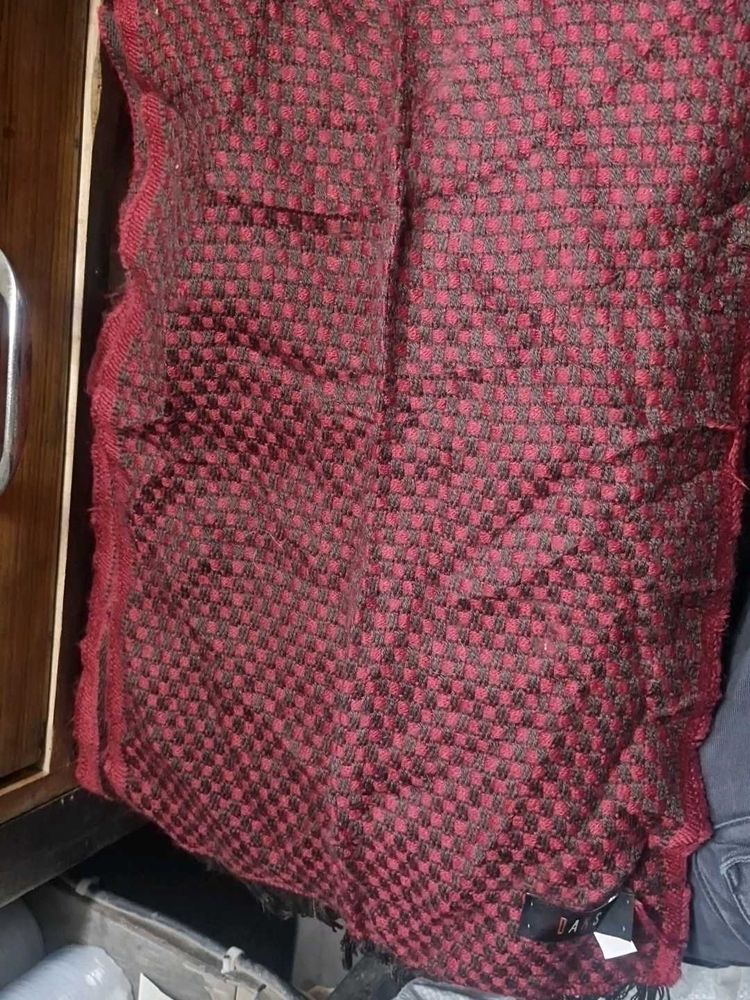 Burgundy &amp; Black Checked Scarf 1
