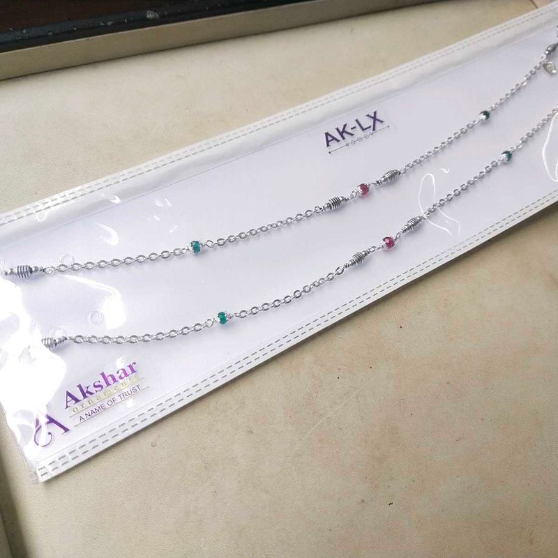 Pure Silver CZ Snack Chain ⛓️ Anklets पायल