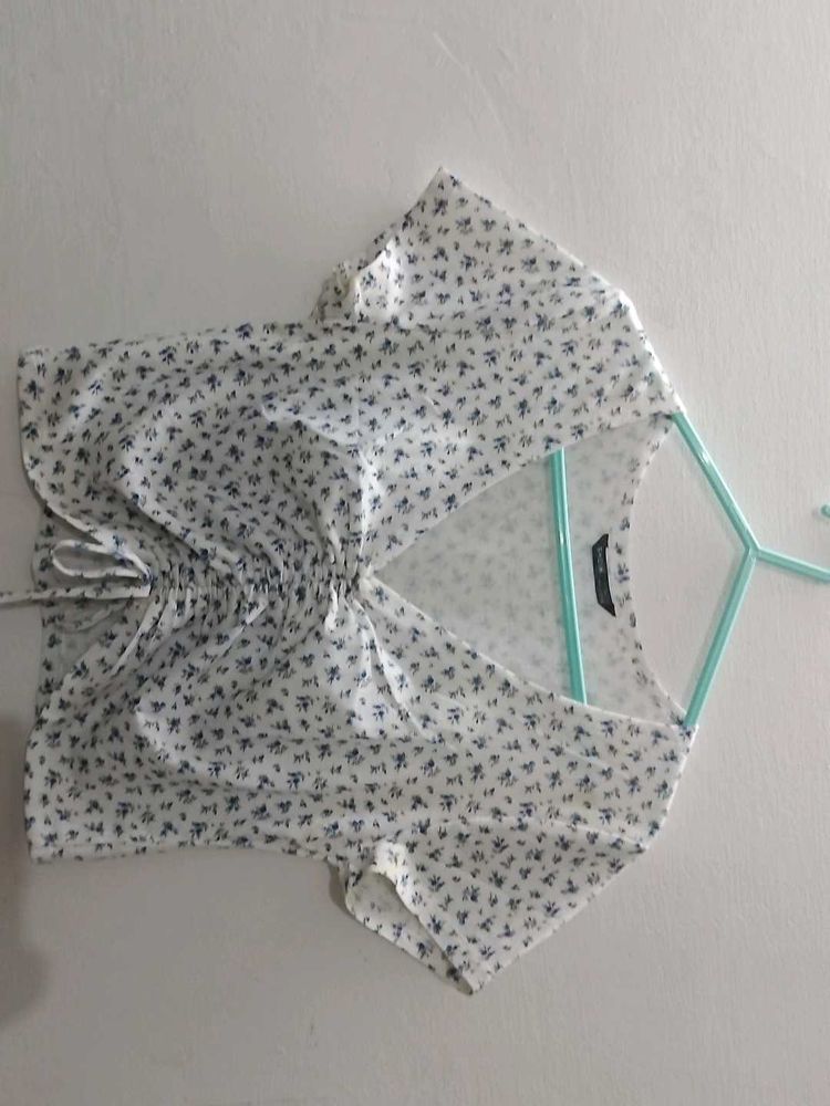 Floral Tie-Front Crop Top