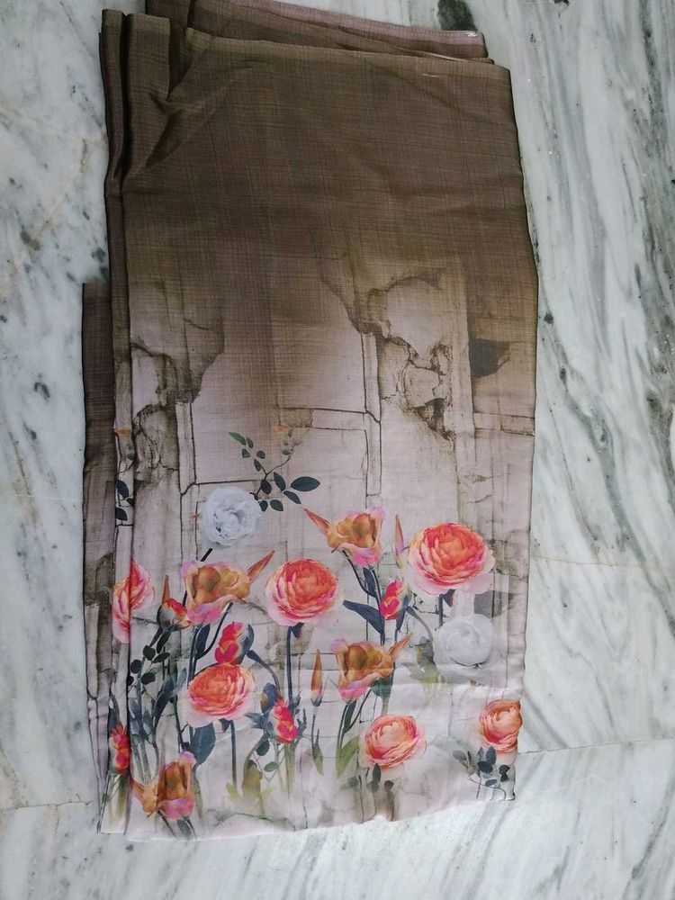 Floral saree along with blouse