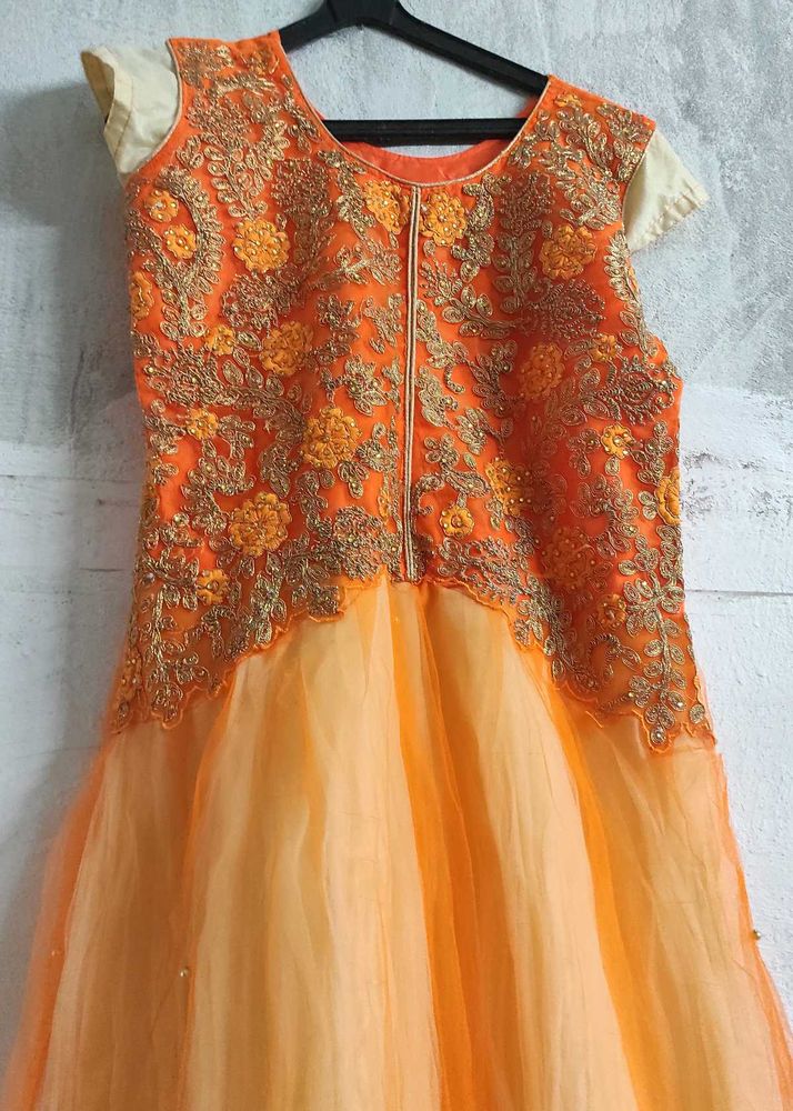 Orange Embroidered Lehenga Choli
