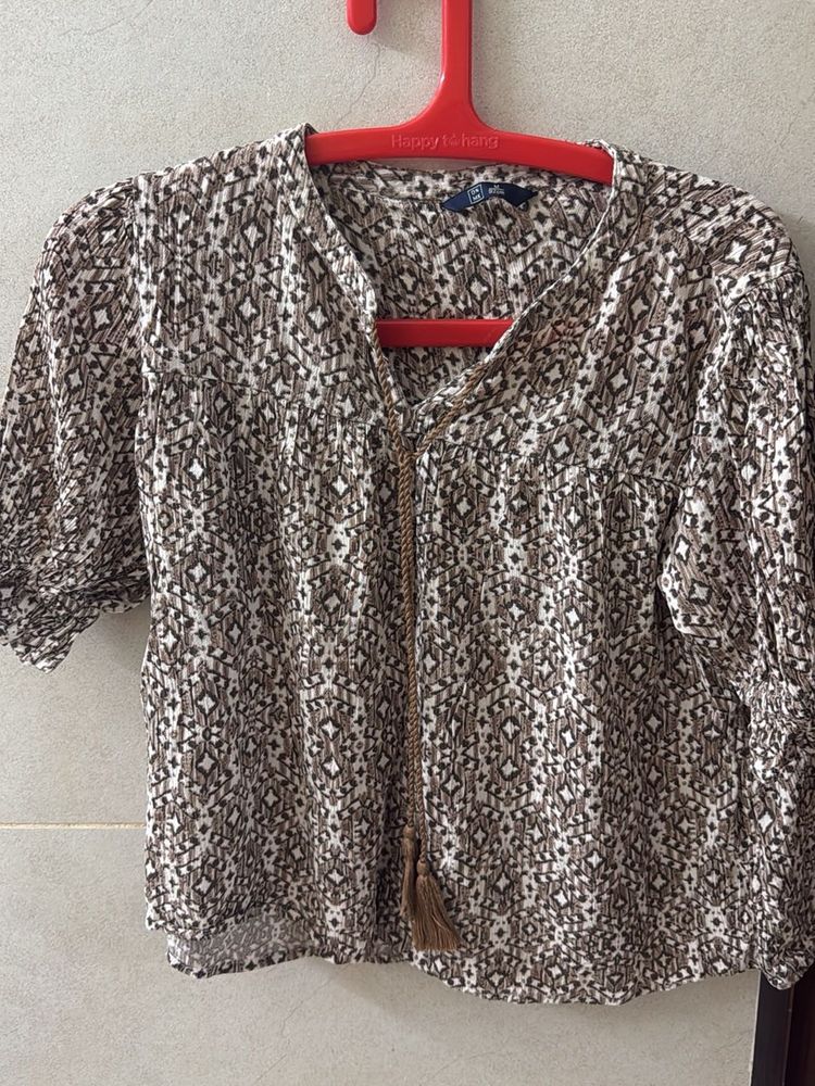 dkny brown blouse