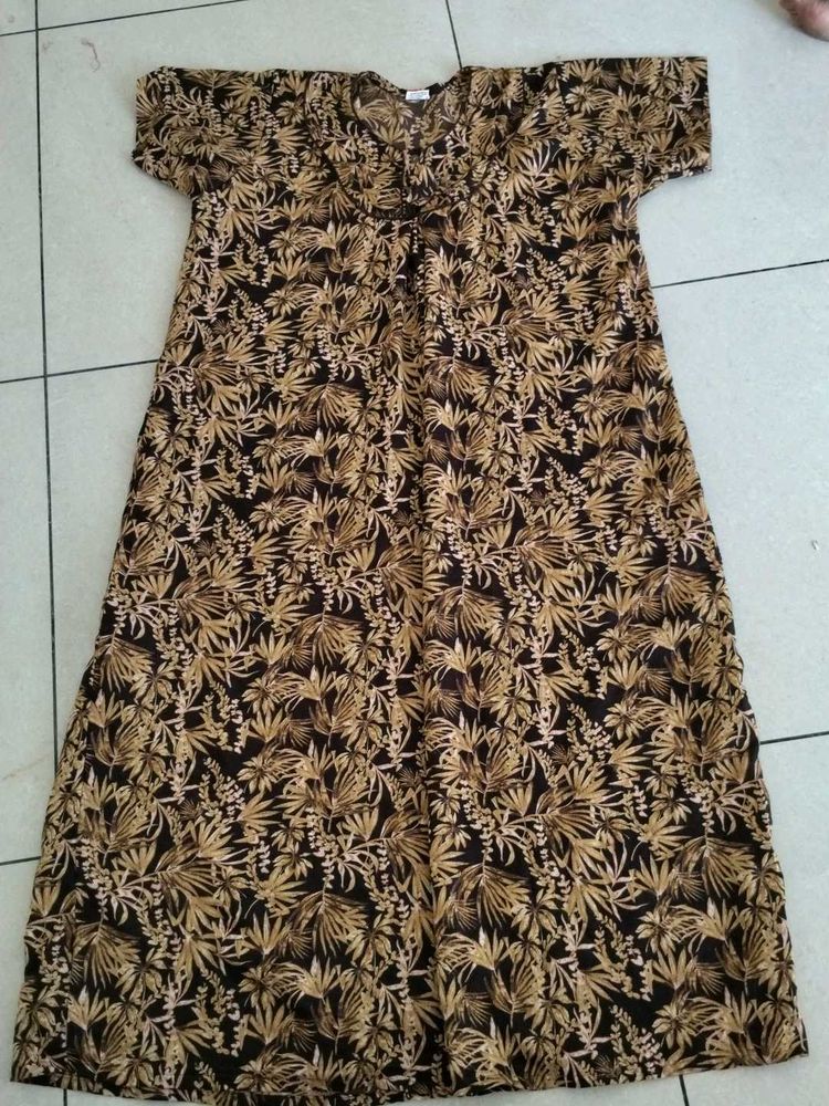 gown nighty Floral Print Dress Maxi