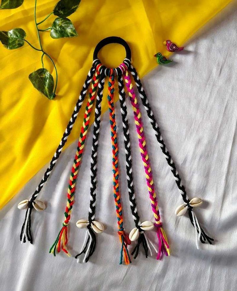 Braided Hair Tie with Shells