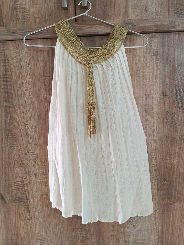 WHITE &amp; GOLD TOP