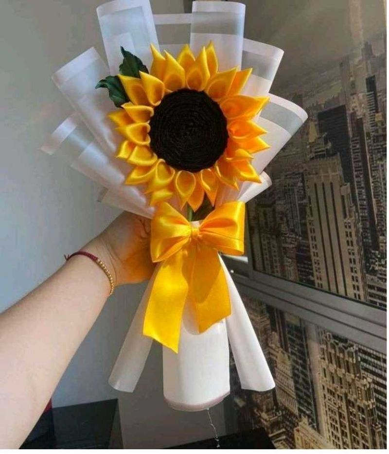 Ribbon Sunflower Handmade
