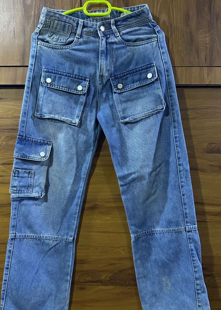 Cargo Pocket Denim Jeans