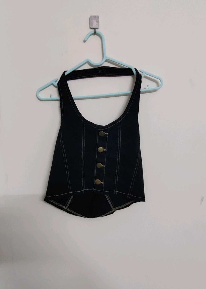 Freakins - Contrast Seam Black Top