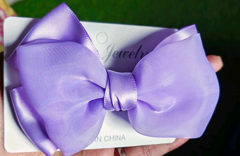 Cute Purple Bow Hair Clip