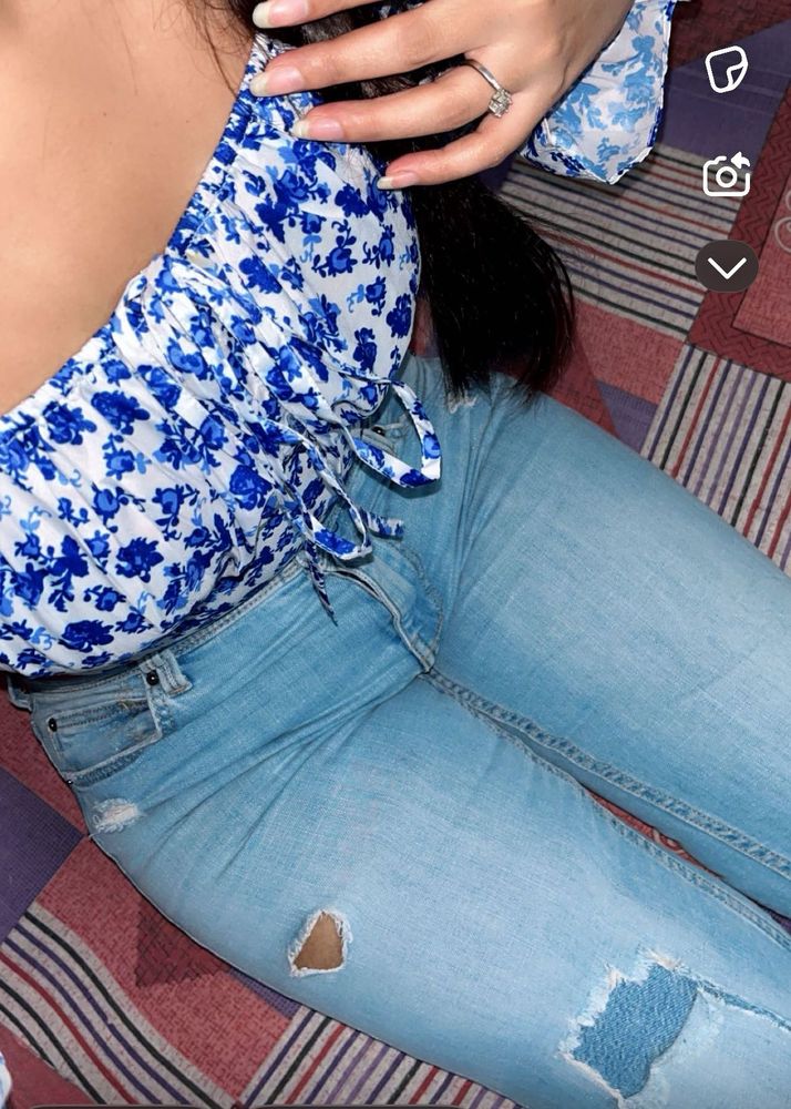Distressed Hem Jeans