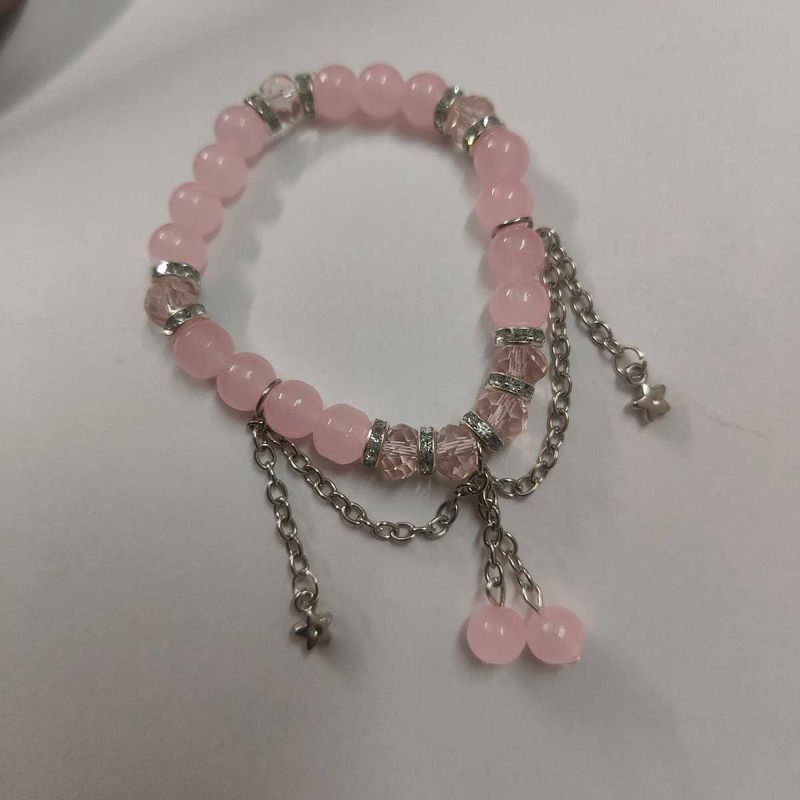 Pink fairy Beaded Charm Bracelet