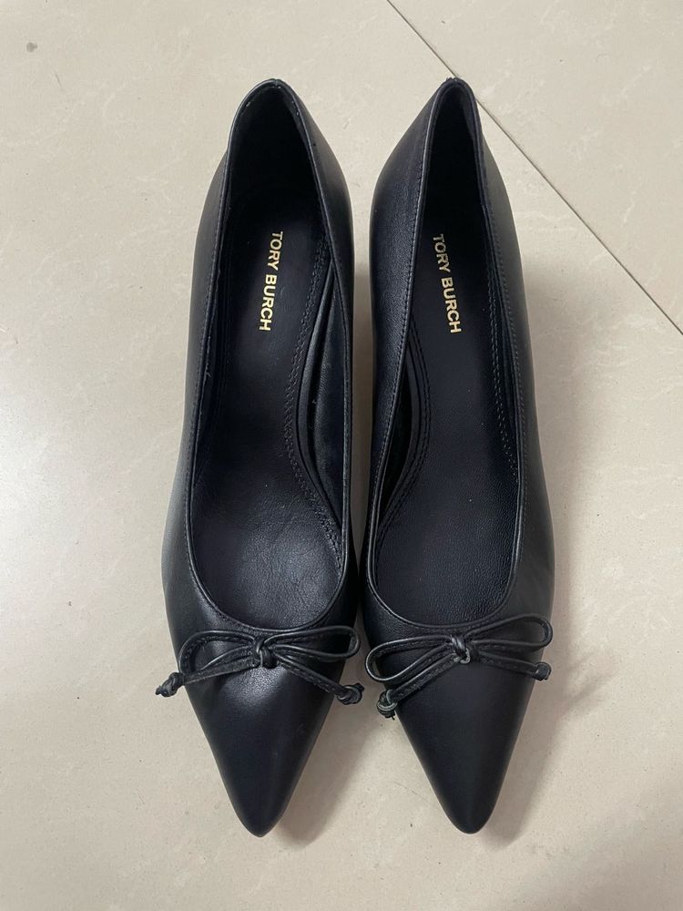 Tory Burch Black Leather Heels