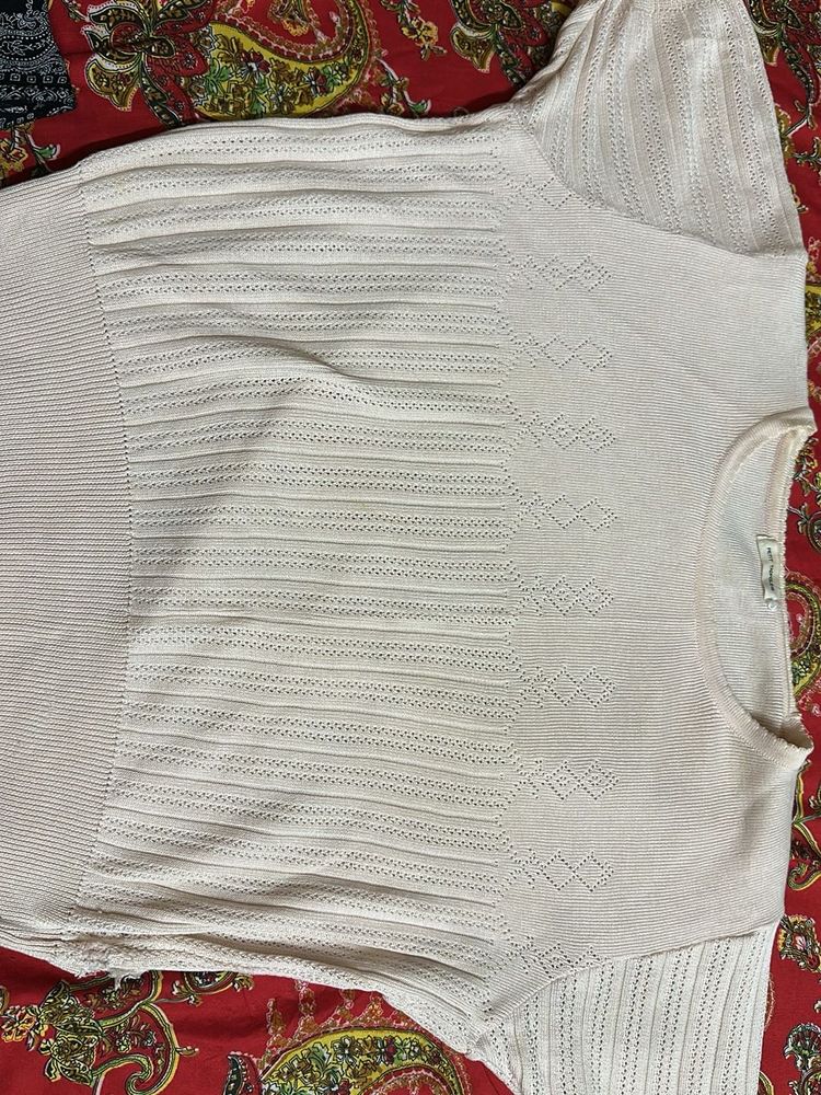 White Knit Top
