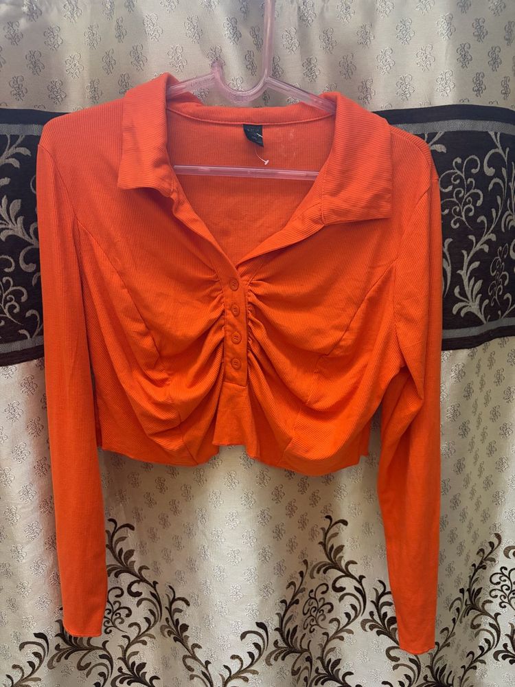 Orange Long Sleeve Top