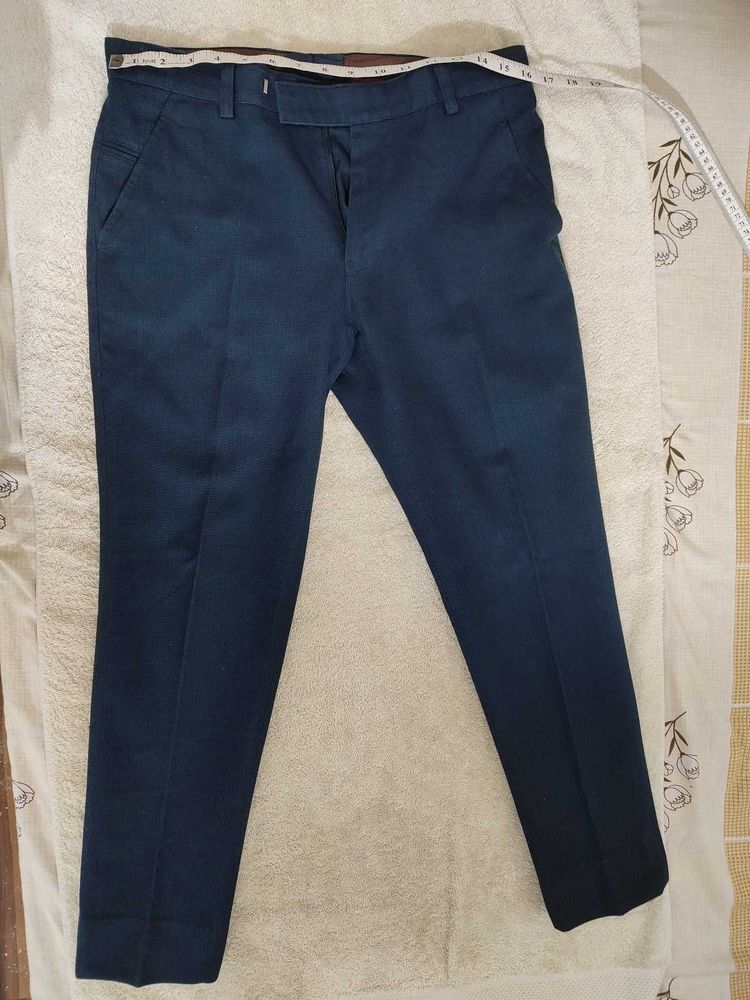 Men's Blue Casual Trousers