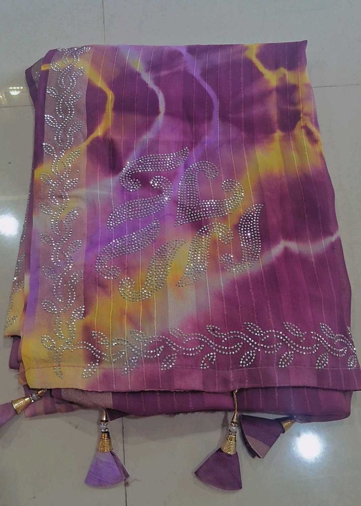 Elegant Tie-Dye Saree