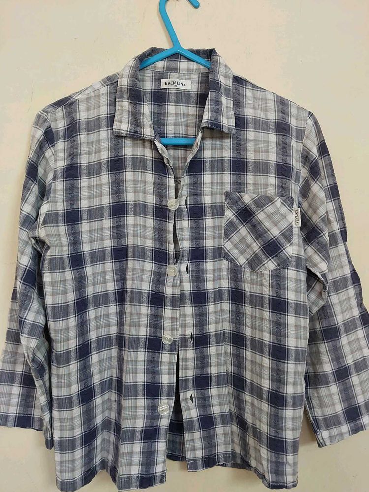 Even Line Plaid Shirt (Size-XS)