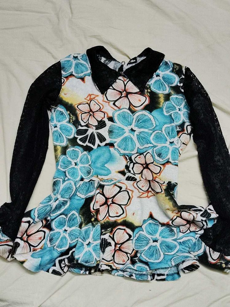 Floral Print Peplum Top