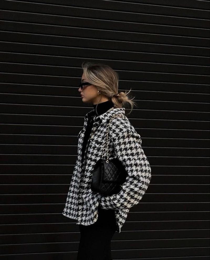 Pintresty Korean Imported Houndstooth Shacket