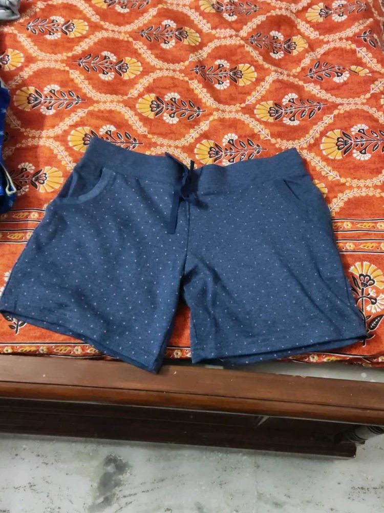 Cute Blue Polka Dot Shorts - Night wear