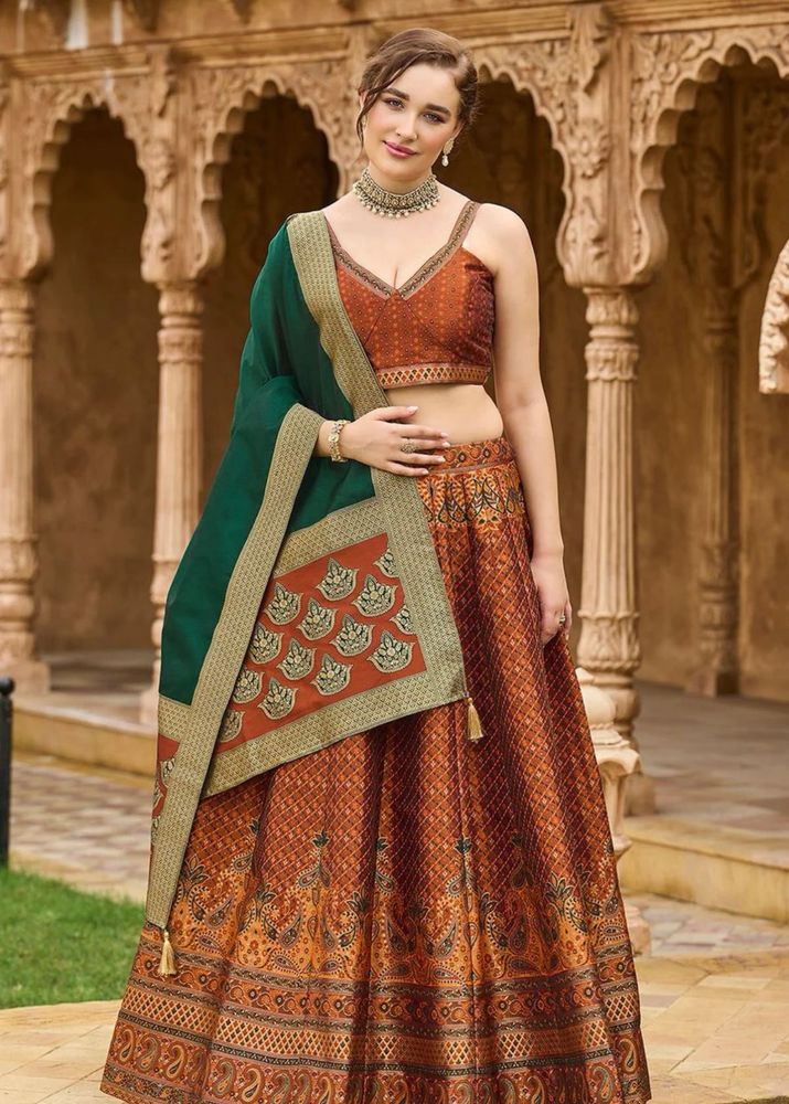 Silk Lehenga,Dupatta and Unstitched blouse
