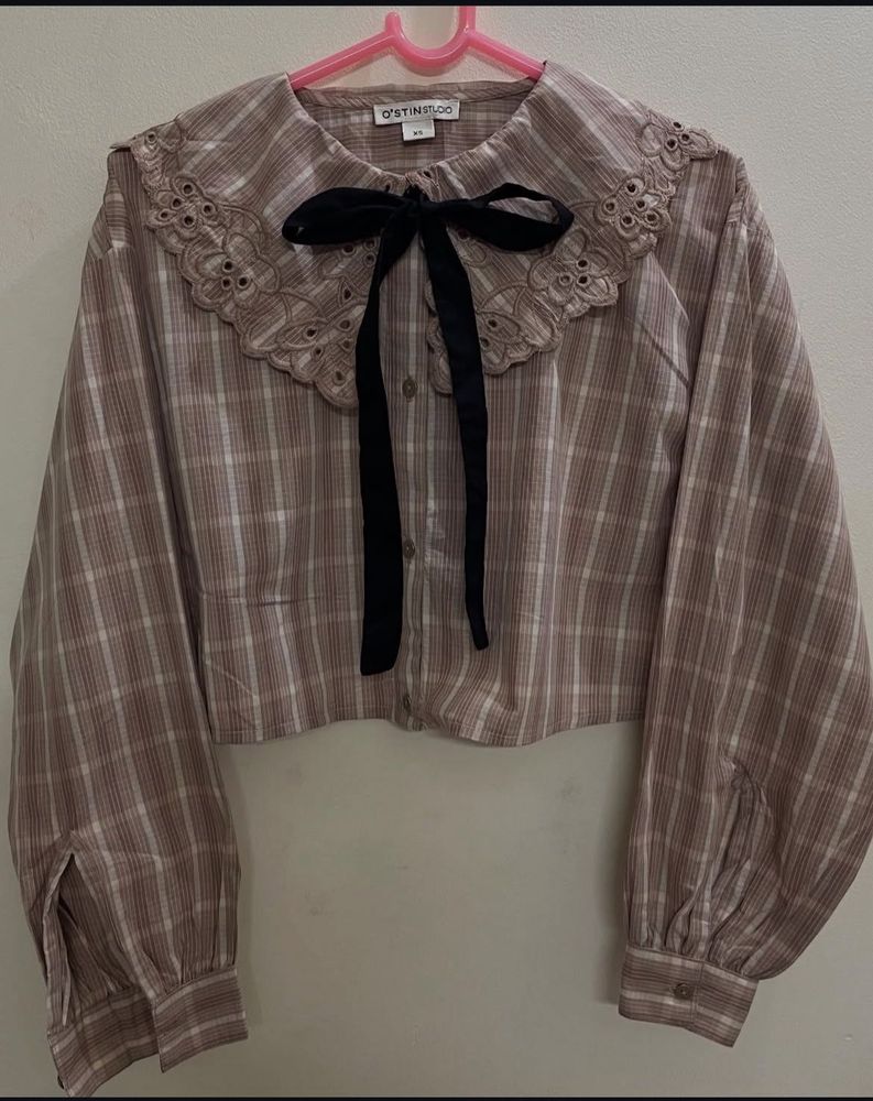 Cute Collar Top With Bow🎀