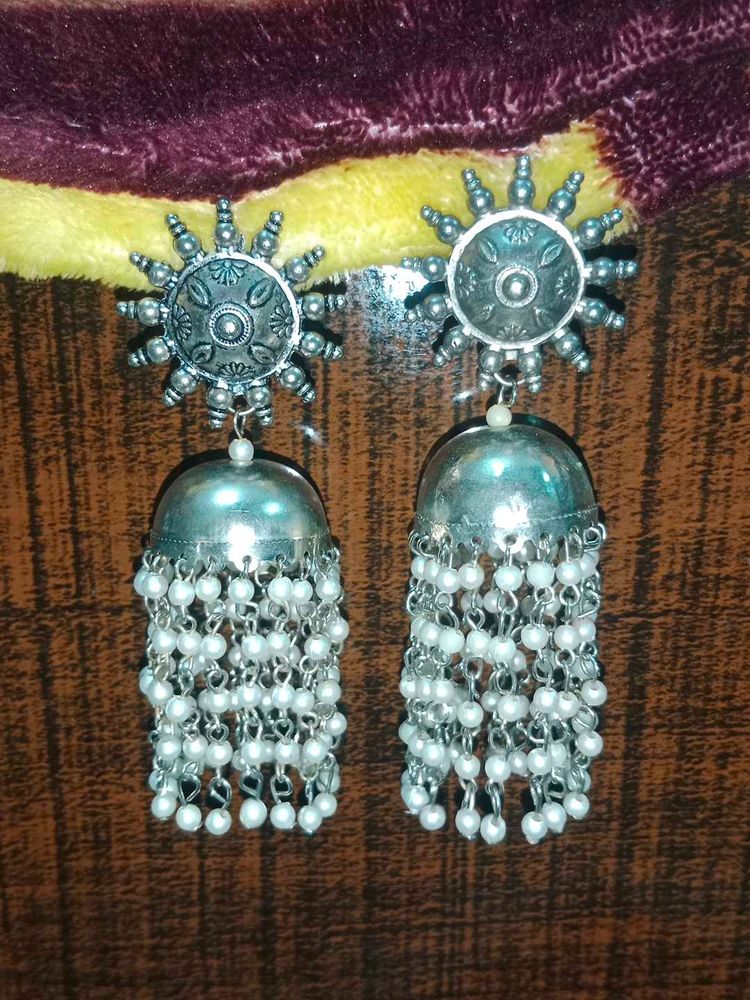 Silver Oxidised Earrings