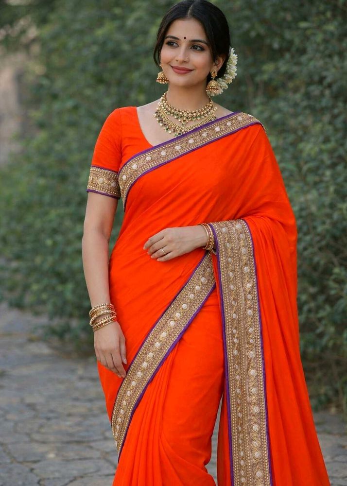 Elegant Orange Saree